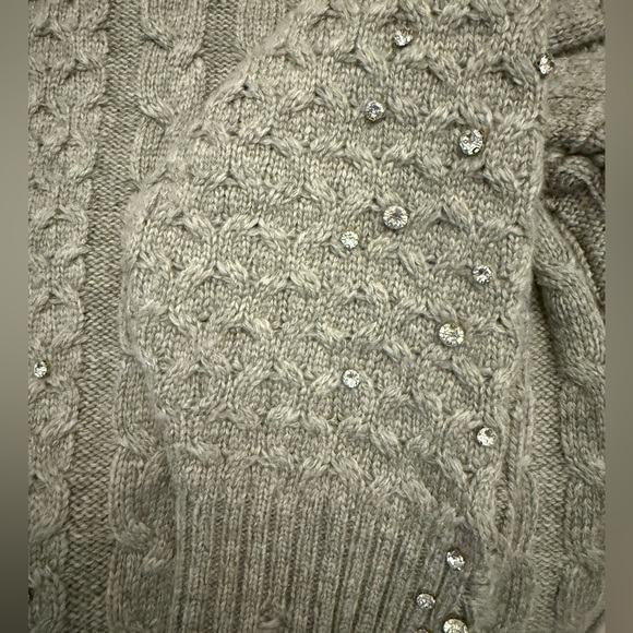 Zara Gray Knit Sweater with Rhinestone Accents - Picture 5 of 5